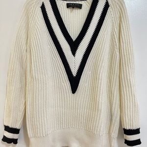RAG AND BONE 100% COTTON V NECK SWEATER